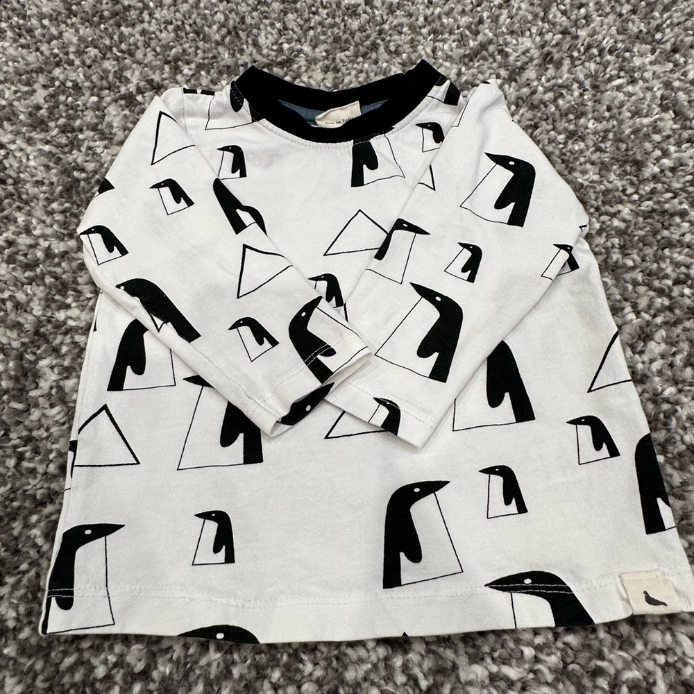 Turtledove London Organics Penguin Long Sleeve Tee Size 2/3